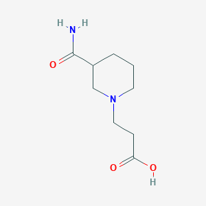Structure - 3-(3-Carbamoylpiperidin-1-yl)propanoic acid, 95%