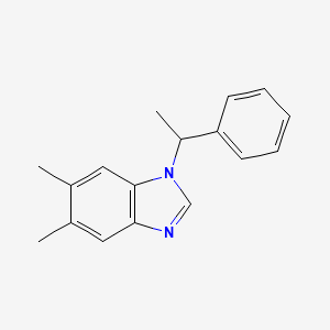 Structure - 5,6-Dimethyl-1-(1-phenylethyl)-1H-benzo[d]imidazole, 95%