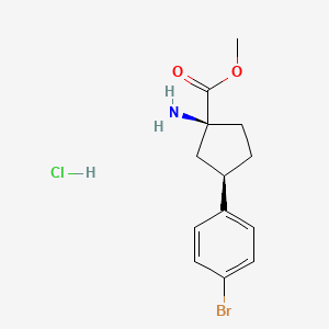 Structure - Methyl (1S,3R)-1-amino-3-(4-bromophenyl)cyclopentane-1-carboxylate hydrochloride, 95%