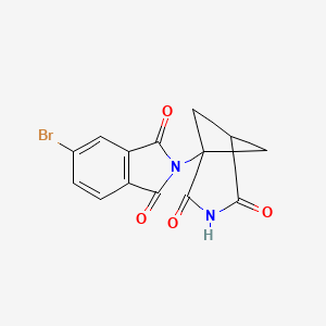 Structure - 1-(5-Bromo-1,3-dioxoisoindolin-2-yl)-3-azabicyclo[3.1.1]heptane-2,4-dione, 95%