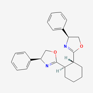 Structure - (1R,2R)-1,2-Bis((S)-4-phenyl-4,5-dihydrooxazol-2-yl)cyclohexane, 97%