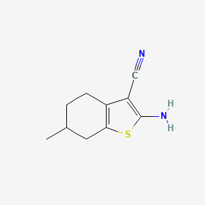 Structure - 2-Amino-6-methyl-4,5,6,7-tetrahydro-benzo[b]thiophene-3-carbonitrile, 2-Amino-6-methyl-4,5,6,7-tetrahydro-1-benzothiophene-3-carbonitrile