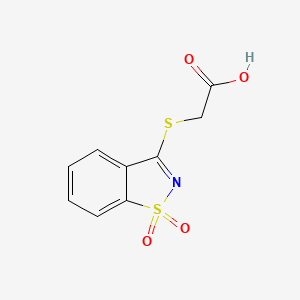 Structure - 2-[(1,1-dioxo-1,2-benzothiazol-3-yl)sulfanyl]acetic acid
