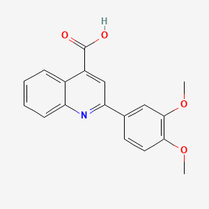 Structure - 2-(3,4-Dimethoxyphenyl)quinoline-4-carboxylic acid, 2-(3,4-DIMETHOXY-PHENYL)-QUINOLINE-4-CARBOXYLIC ACID