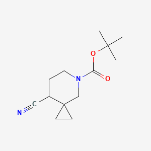 Structure - tert-Butyl 8-cyano-5-azaspiro[2.5]octane-5-carboxylate