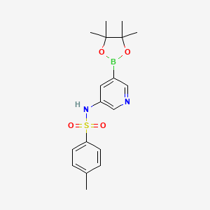 Structure - 4-Methyl-n-[5-(4,4,5,5-tetramethyl-1,3,2-dioxaborolan-2-yl)-3-pyridinyl]-benzenesulfonamide, 95%
