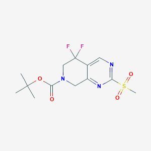 Structure - tert-Butyl 5,5-difluoro-2-methanesulfonyl-5h,6h,7h,8h-pyrido[3,4-d]pyrimidine-7-carboxylate, 95%