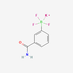 Structure - Potassium (3-carbamoylphenyl)trifluoroborate, 96%