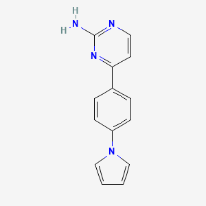 Structure - 4-[4-(1H-Pyrrol-1-yl)phenyl]pyrimidin-2-amine, tech