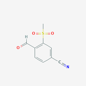Structure - 4-Formyl-3-(methylsulfonyl)benzonitrile, 95%