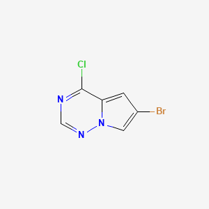 Structure - 6-Bromo-4-chloropyrrolo[1,2-f][1,2,4]triazine, 97%