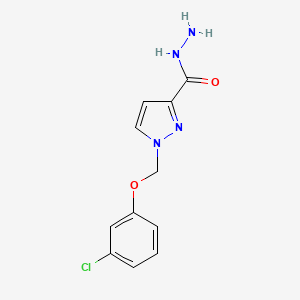 Structure - 1-[(3-chlorophenoxy)methyl]-1H-pyrazole-3-carbohydrazide