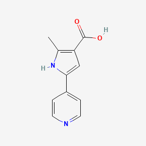 Struktur - 2-Methyl-5-(pyridin-4-yl)-1H-pyrrole-3-carboxylic acid, 97%