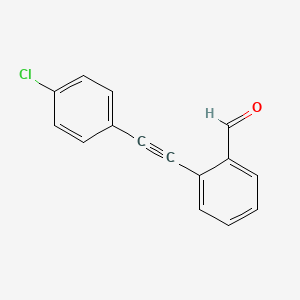 Struktur - 2-((4-Chlorophenyl)ethynyl)benzaldehyde, 97%