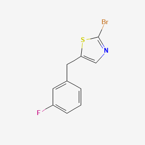 Struktur - 2-Bromo-5-(3-fluorobenzyl)thiazole, 95%