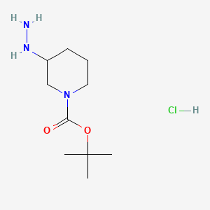 Struktur - tert-Butyl 3-hydrazinylpiperidine-1-carboxylate hydrochloride, 95%