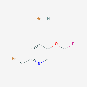 Struktur - 2-(Bromomethyl)-5-(difluoromethoxy)pyridine hydrobromide, 98+%