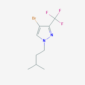 Struktur - 4-Bromo-1-isopentyl-3-(trifluoromethyl)-1H-pyrazole, 96%