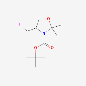 Struktur - tert-Butyl 4-(iodomethyl)-2,2-dimethyl-1,3-oxazolidine-3-carboxylate, 95%