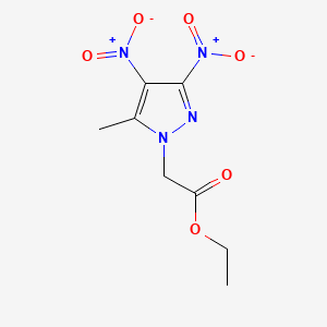 Struktur - Ethyl 2-(5-methyl-3,4-dinitro-1h-pyrazol-1-yl)acetate, ETHYL (5-METHYL-3,4-DINITRO-1H-PYRAZOL-1-YL)ACETATE