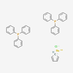 Struktur - Chloro(cyclopentadienyl)bis(triphenylphosphine)ruthenium(II) ethanol adduct