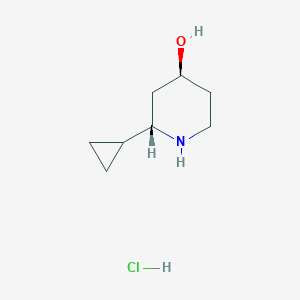 Struktur - Rac-(2s,4s)-2-cyclopropyl-4-piperidinol hydrochloride, 95%