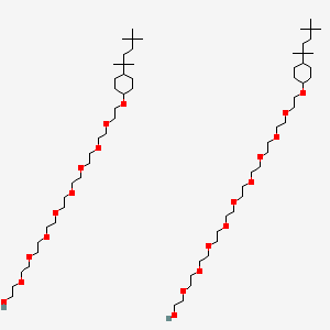 Structuur - 2-[2-[2-[2-[2-[2-[2-[2-[2-[4-(2,5,5-trimethylhexan-2-yl)cyclohexyl]oxyethoxy]ethoxy]ethoxy]ethoxy]ethoxy]ethoxy]ethoxy]ethoxy]ethanol,2-[2-[2-[2-[2-[2-[2-[2-[2-[2-[4-(2,5,5-trimethylhexan-2-yl)cyclohexyl]oxyethoxy]ethoxy]ethoxy]ethoxy]ethoxy]ethoxy]ethoxy]ethoxy]ethoxy]ethanol