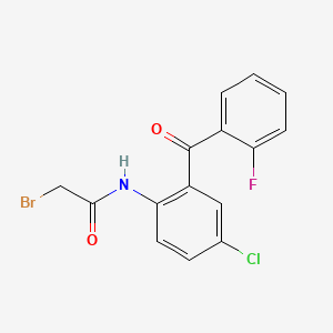 Structuur - 2-Bromo-N-(4-Chloro-2-(2-Fluorobenzoyl)Phenyl)Acetamide, 95%