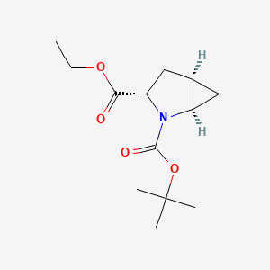 Structuur - O2-tert-butyl O3-ethyl (1R,3S,5R)-2-azabicyclo[3.1.0]hexane-2,3-dicarboxylate, 97%