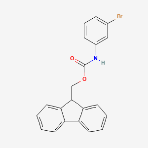 Structuur - (9H-Fluoren-9-yl)methyl (3-bromophenyl)carbamate, 97%