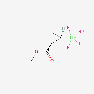 Structuur - Rel-potassium ((1R,2R)-2-(ethoxycarbonyl)cyclopropyl)trifluoroborate, 97%