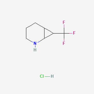Structuur - 7-(Trifluoromethyl)-2-azabicyclo[4.1.0]heptane hydrochloride, 95%
