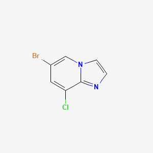 Structuur - 6-Bromo-8-chloroimidazo[1,2-a]pyridine, 97%
