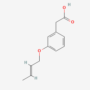 Structuur - 2-[3-(But-2-en-1-yloxy)phenyl]acetic acid, 95%