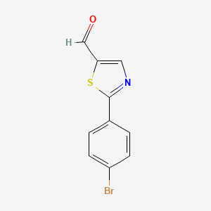 Structuur - 2-(4-Bromophenyl)-1,3-thiazole-5-carbaldehyde, 2-(4-Bromophenyl)thiazole-5-carbaldehyde