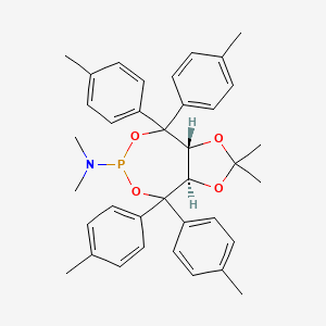 Structuur - (3aR,8aR)-Tetrahydro-N,N,2,2-tetramethyl-4,4,8,8-tetrakis(4-methylphenyl)-1,3-dioxolo[4,5-e][1,3,2]dioxaphosphepin-6-amine