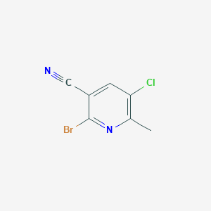 Structuur - 2-Bromo-5-chloro-6-methylnicotinonitrile