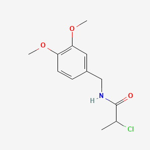 Structuur - 2-Chloro-n-[(3,4-dimethoxyphenyl)methyl]propanamide