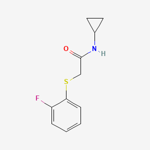 Structuur - N-Cyclopropyl-2-((2-fluorophenyl)thio)acetamide