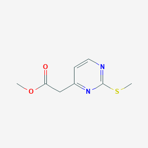 Structuur - Methyl 2-(2-(methylthio)pyrimidin-4-yl)acetate, 95%