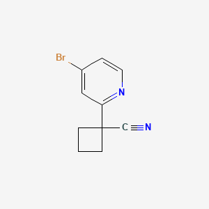Structuur - 1-(4-Bromopyridin-2-yl)cyclobutanecarbonitrile, 95%