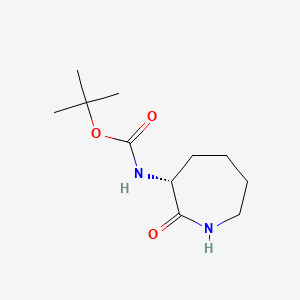 Struktura - (R)-tert-Butyl (2-oxoazepan-3-yl)carbamate, 97%