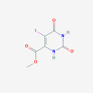 Struktura - Methyl 5-iodo-2,6-dioxo-1,2,3,6-tetrahydropyrimidine-4-carboxylate, 98%