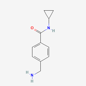 Struktura - N-Cyclopropyl 4-(aminomethyl)benzamide, 95+%