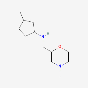 Struktura - 3-Methyl-N-[(4-methylmorpholin-2-yl)methyl]cyclopentan-1-amine, 95%