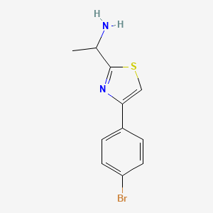Struktura - 1-[4-(4-Bromophenyl)-1,3-thiazol-2-yl]ethan-1-amine, 95%