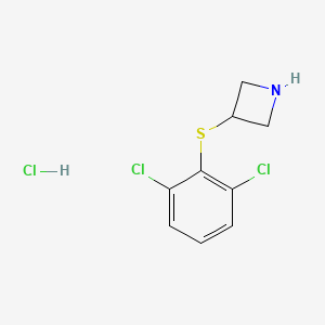 Struktura - 3-[(2,6-Dichlorophenyl)sulfanyl]azetidine hydrochloride, 95%
