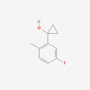 Struktura - 1-(5-Fluoro-2-methylphenyl)cyclopropan-1-ol