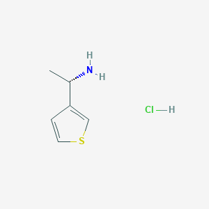 Struktura - (1s)-1-(Thiophen-3-yl)ethan-1-amine hydrochloride