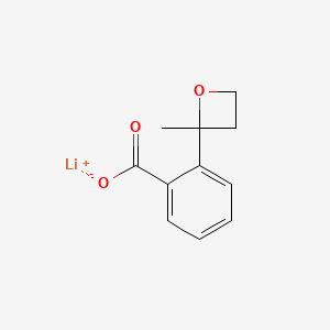 Struktura - lithium(1+) ion 2-(2-methyloxetan-2-yl)benzoate, 95%